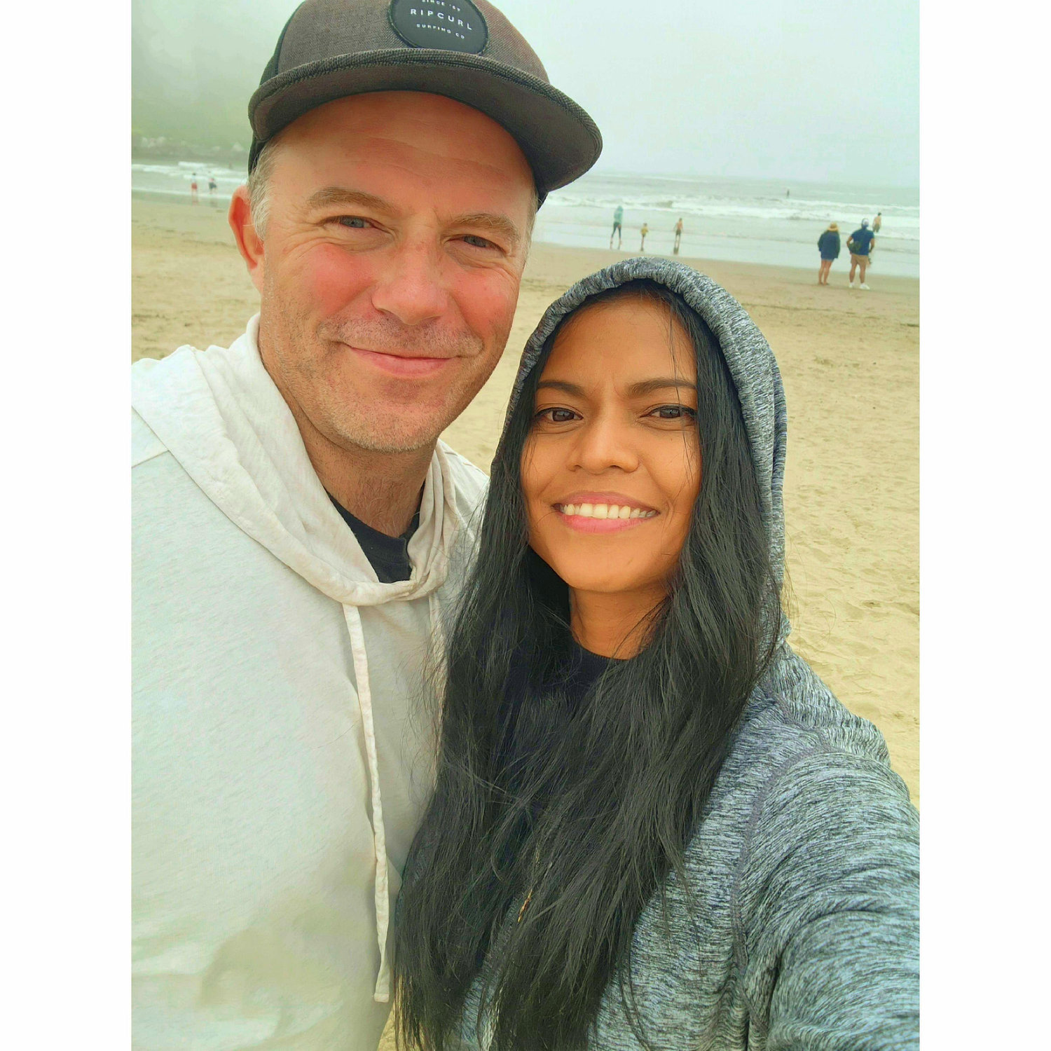 At Morro Bay, California where we got engaged.