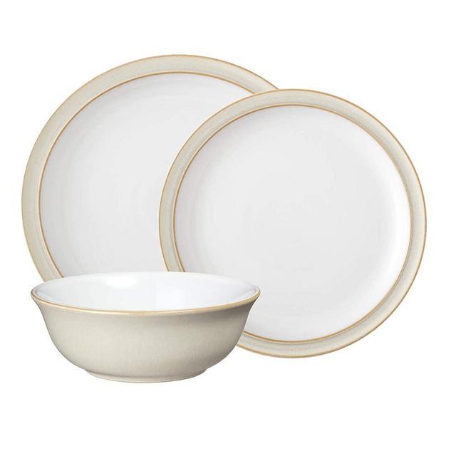 Denby Linen 12 pc Dinnerware Set, One size, cream neutral