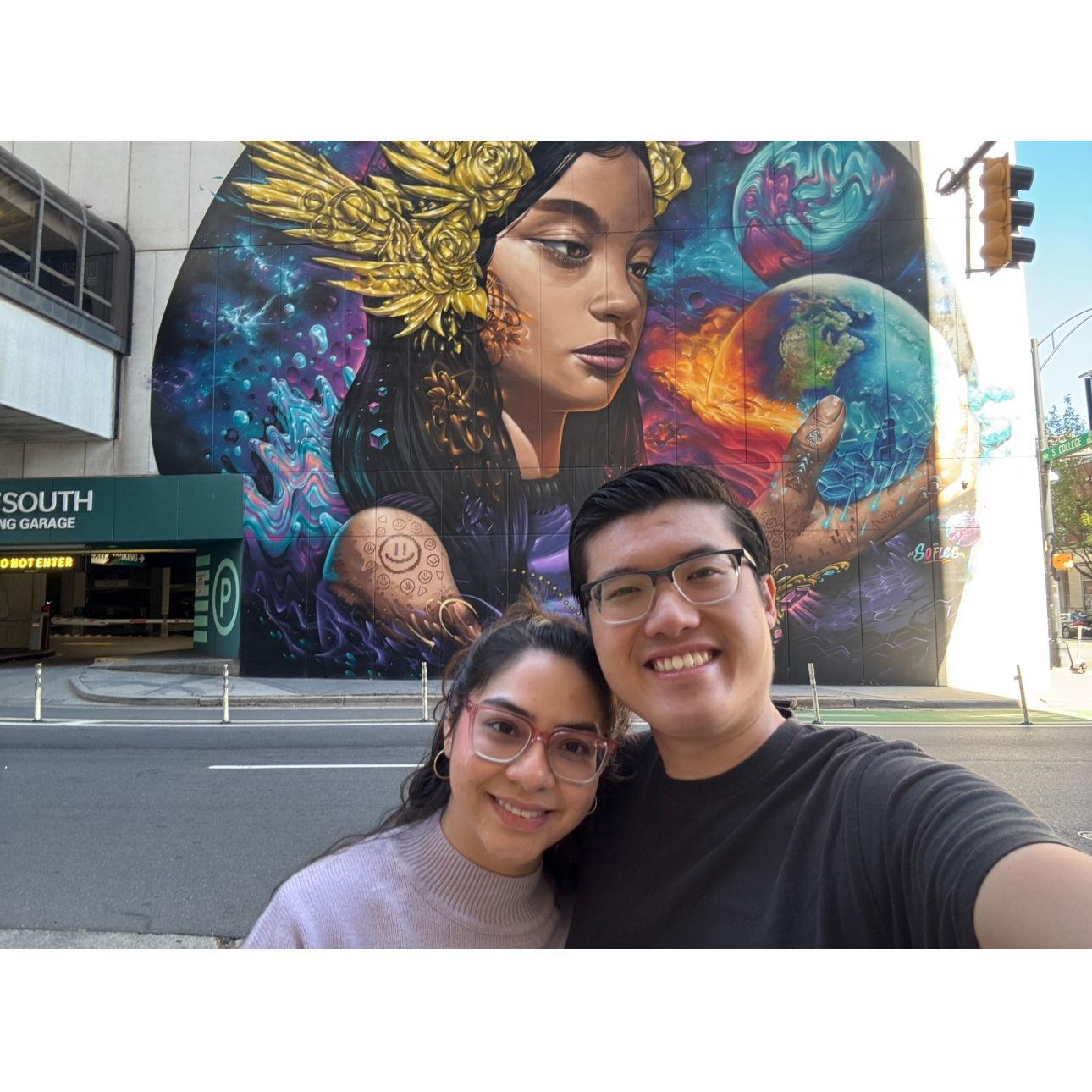 Walking the streets of North Carolina days before one of gisselle's big exam!