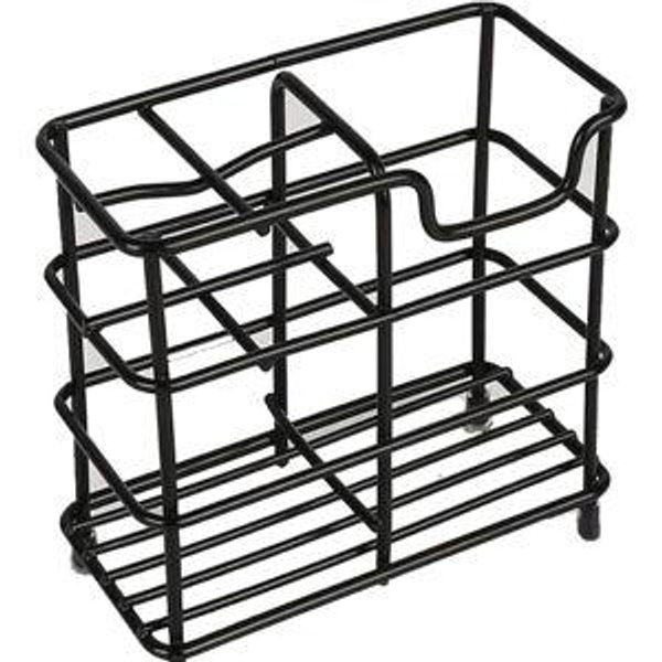 Stainless Steel Toothbrush and Toothpaste Holder for Bathroom - 3-Slot Organizer with Modern Black Design, Space-Saving and Hygienic Bathroom Storage for Countertop or Shower (Medium)
