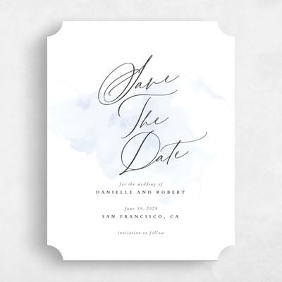Blue Ticket Wedding Save the Date - Lombok Portrait