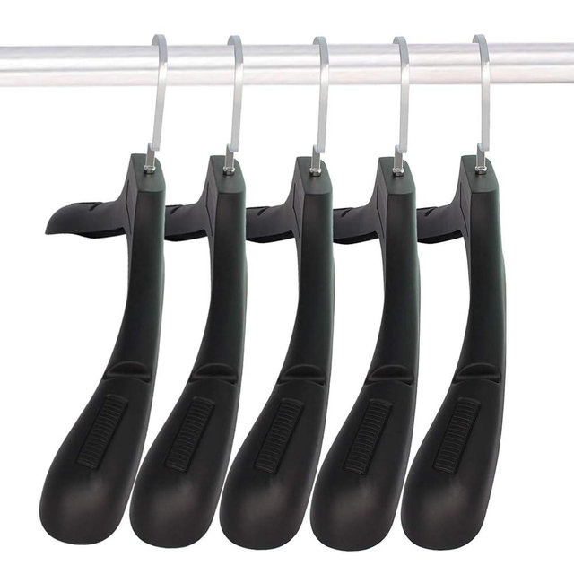 DEDU Suit Hangers for Men 20 Pack, Extra Wide Suit Hanger Non Slip Width 17.7", Thick Plastic Coat Hangers Black with 360° Swivel Metal Hook
