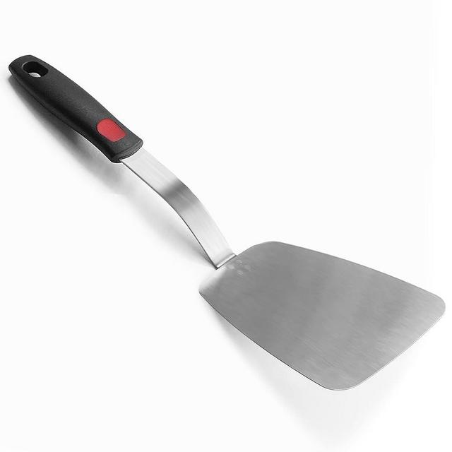Stainless Steel Flexible Spatula Turner, XiaoZu Thin Metal Spatula for Cast Iron Skillet, Thin Blade and Heat Resistant Silicone Handle, Great for Egg, Cookie, Meat, Crep, Large…