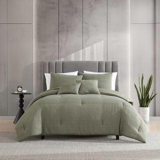 Variegated Waffle Crinkle Waffle 3-Piece Comforter Set