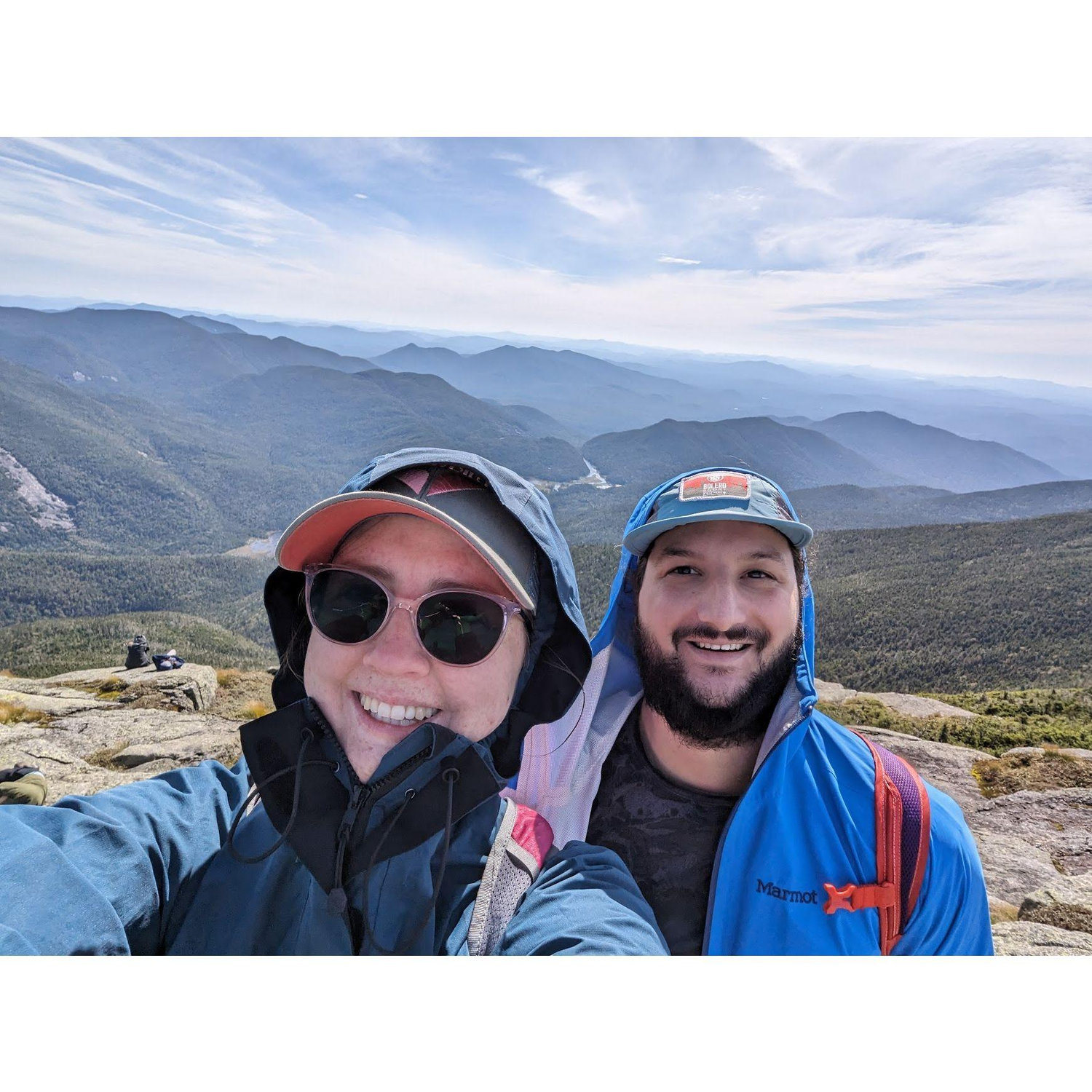 We've been checking off Adirondack high peak summits, this was at the top of Algonquin last summer.
