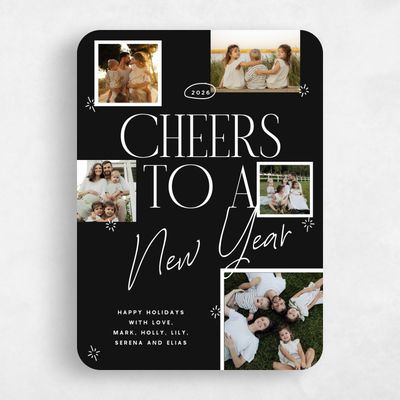 Black Rounded Holiday Card - Centennial