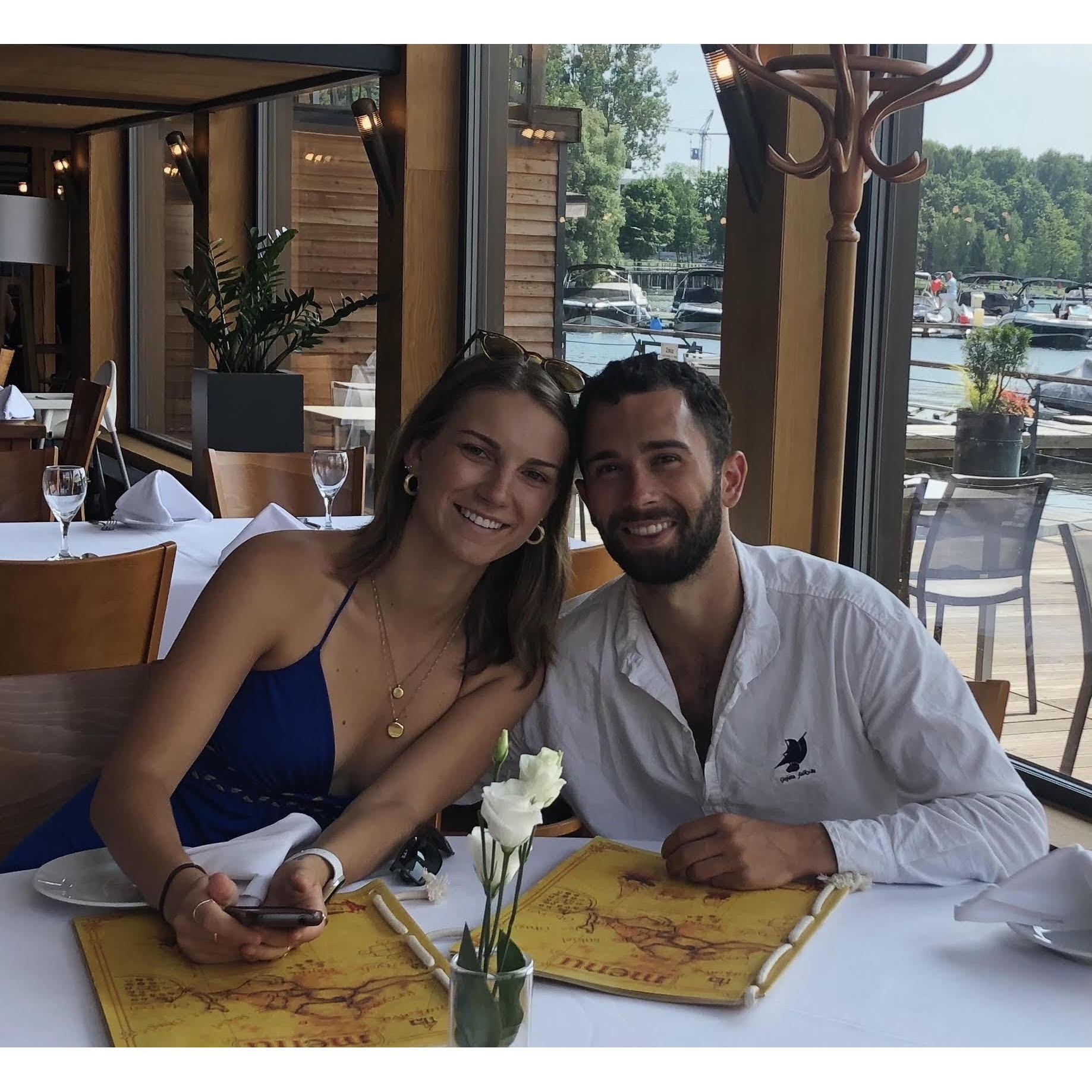 July 2021 - Our first international trip together to Alex's family's hometown, Olsztyn, Poland! Little did we know this restaurant would one day be our wedding venue...