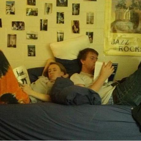 Justin's freshman year dorm room c. 2012. Books are for nerds.