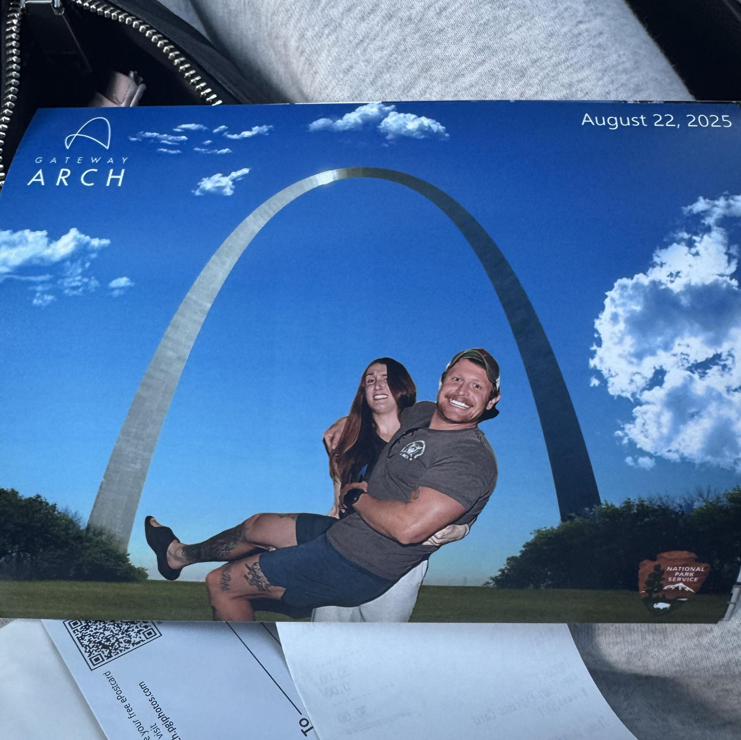Laura being very strong at the Gateway Arch!