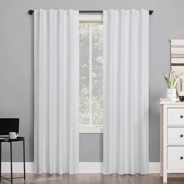 84"x40" Cyrus Thermal Total Blackout Back Tab Curtain Panel White - Sun Zero