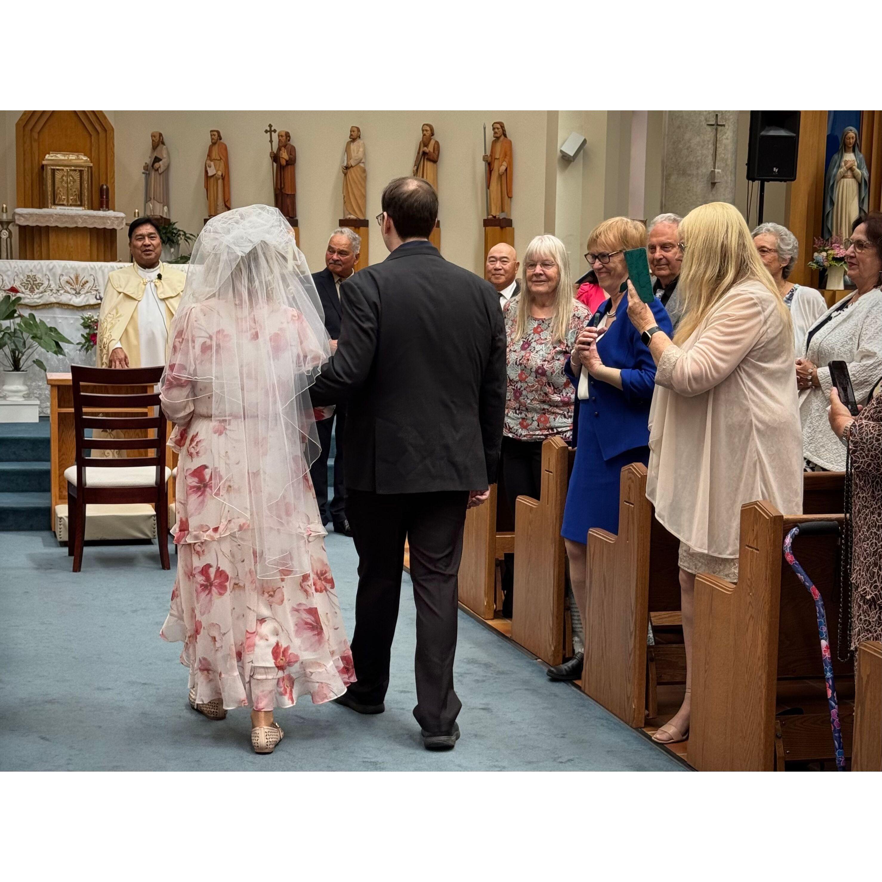 Here comes the bride.