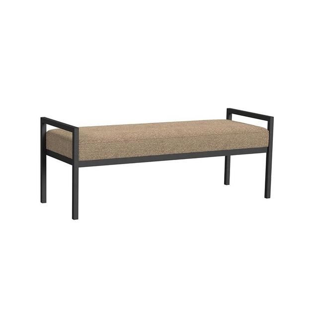 HomePop Modern Metal Bench for Living Room & Bedroom | Decorative Home Furniture, Large, Brown Boucle