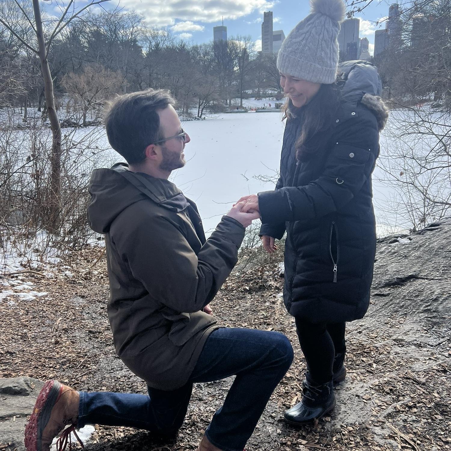 The proposal! It was a magical day in Central Park.