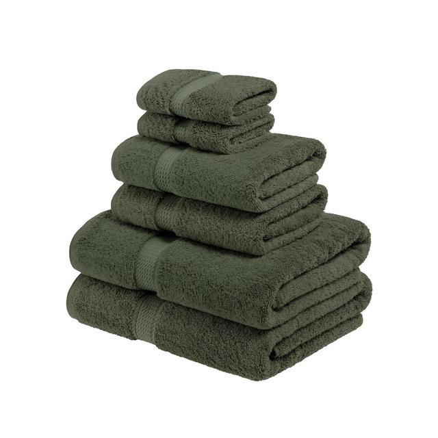 Premium Cotton 800 GSM Heavyweight Plush Luxury 6 Piece Bathroom Towel Set, Forest Green - Blue Nile Mills