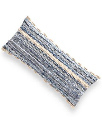 Denim Chindi Cotton 15" x 35" Decorative Pillow, Created for Macy's