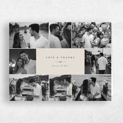 Classic Greige, Beige Wedding Thank You - Perseus Multiphoto