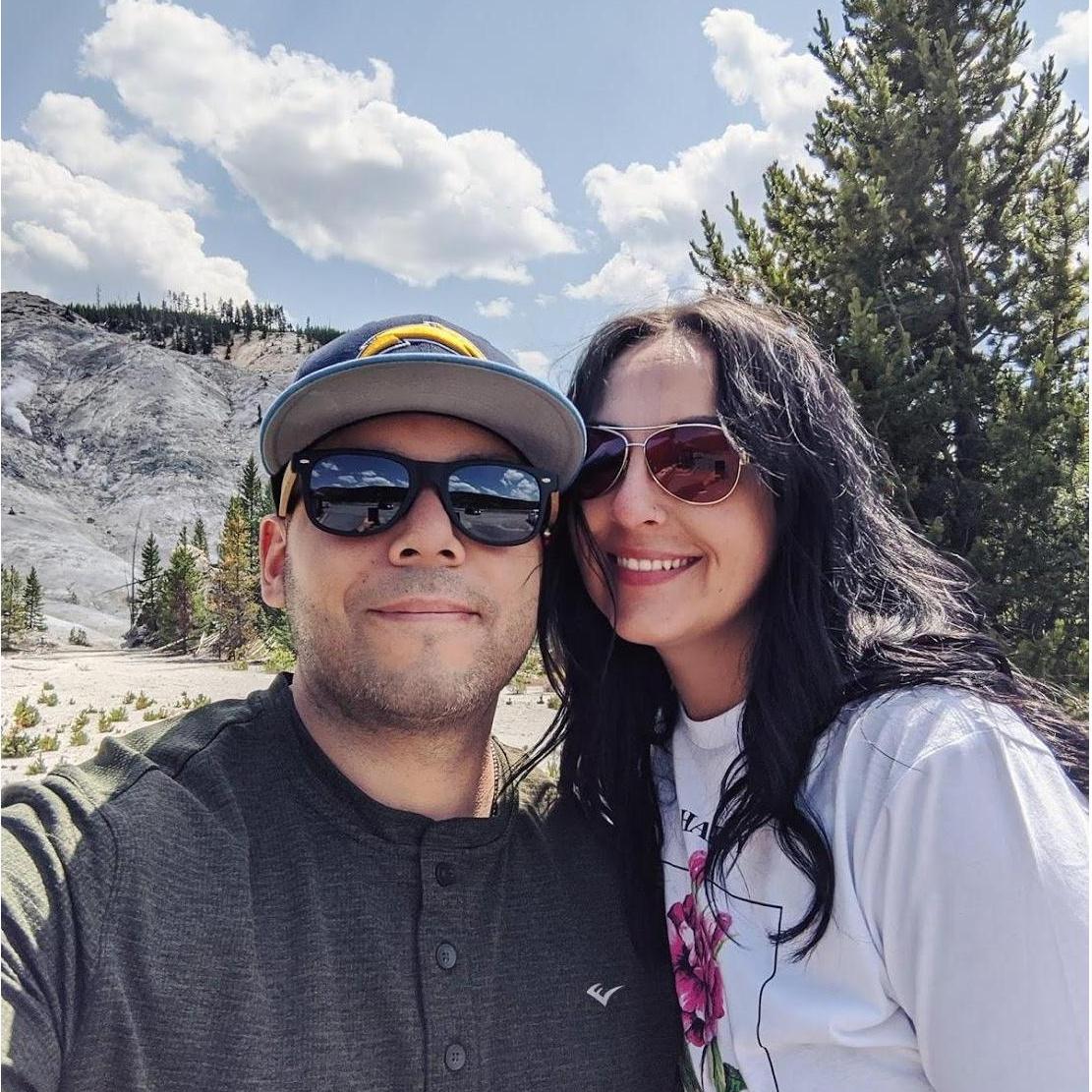 Exploring Mammoth Hot Springs on our trip to Yellowstone