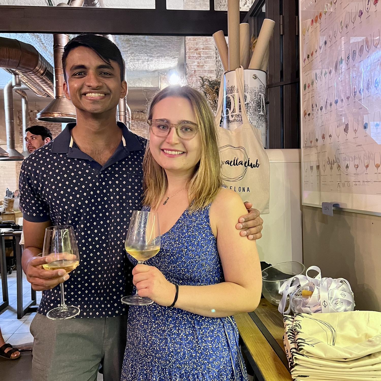 On a trip to Spain, where we discovered our love of cava!