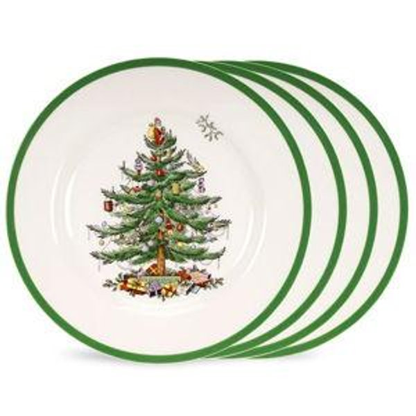Spode Christmas Tree Set of 4 Bread & Butter Plates