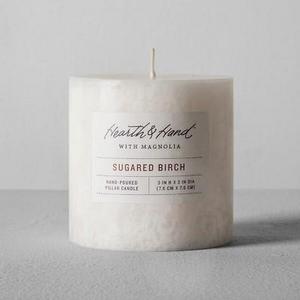 Pillar Candle (3"x3") - Sugared Birch - Hearth & Hand™ with Magnolia