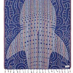 Sand Cloud Turkish Beach Towel - Variegated Whale Shark Navy Design