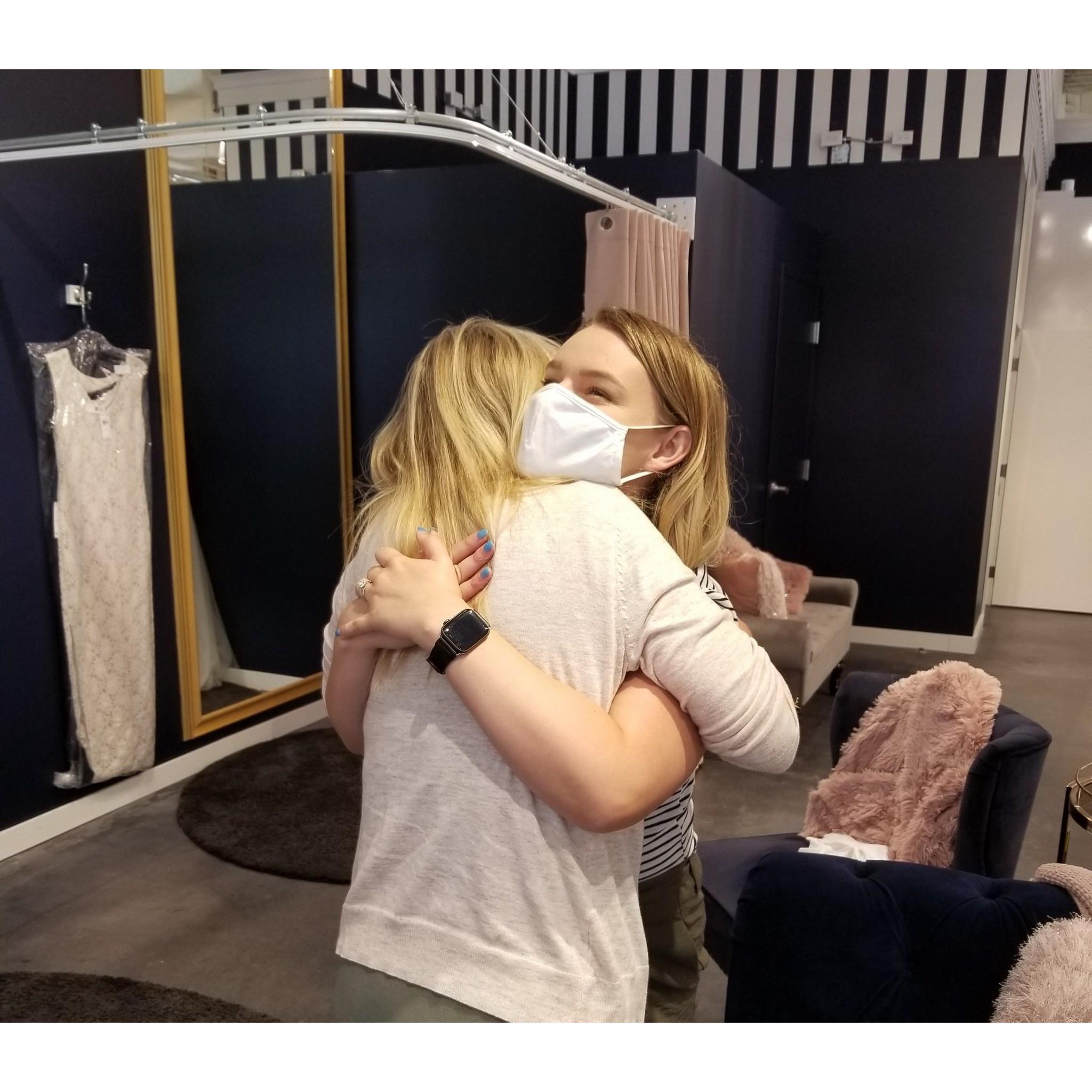 The day I said 'YES' to the dress! (no that's not my dress in the back)