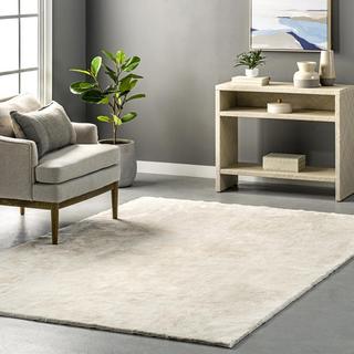 Loni Solid Machine Washable Shag Area Rug