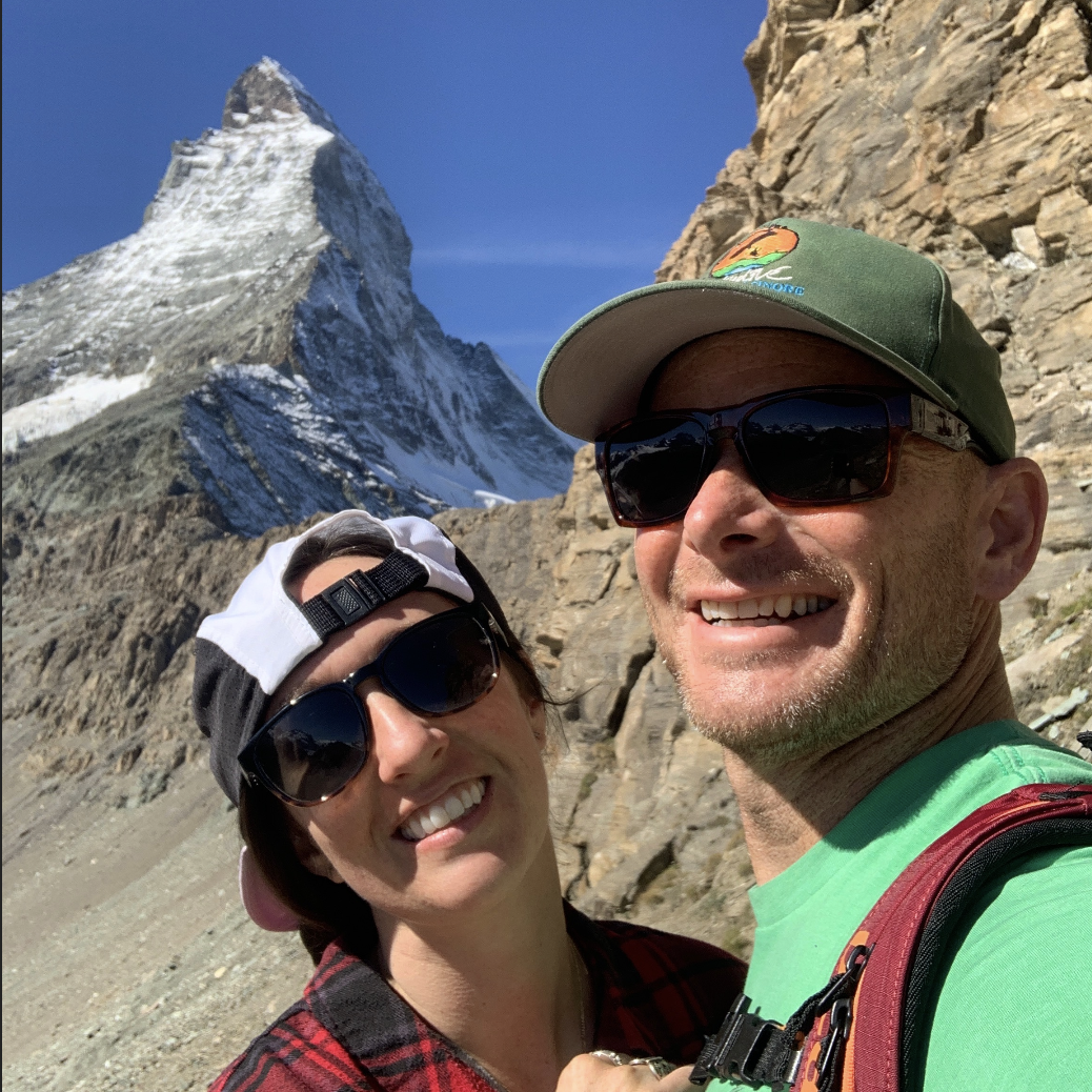 Hiking to the base of the Matterhorn in Switzerland, where Josh proposed. ;)