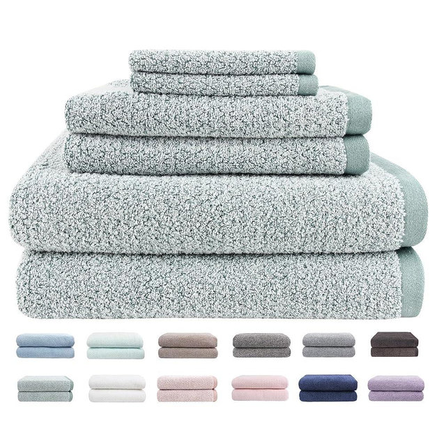 Everplush Diamond Jacquard 6 Pieces Bath Towel Set, Luxury Super Soft Oversized Bath Towels,Highly Absorbent & Quick Drying Towels for Bathroom Lagoon