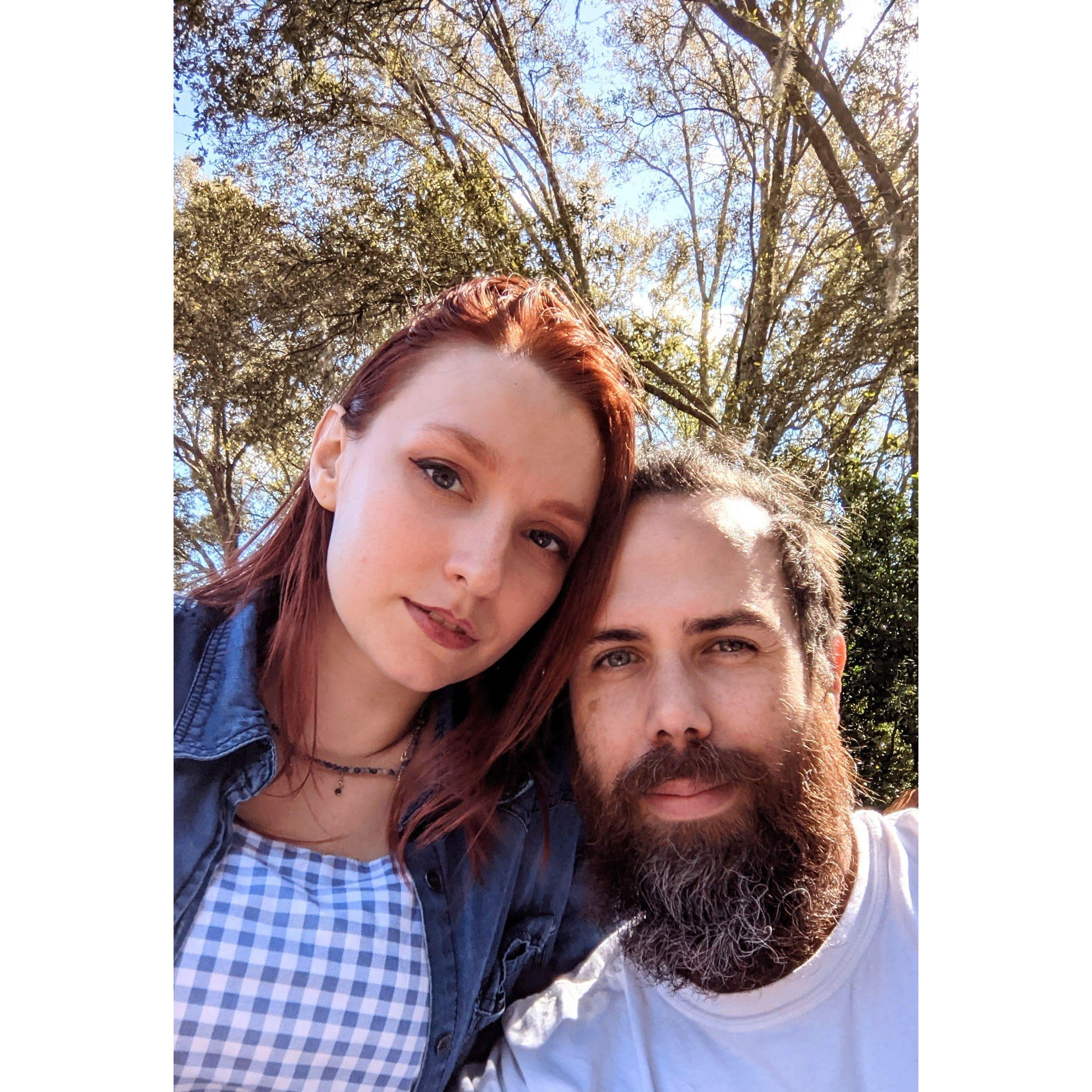 This photo was taken on a hay ride at a strawberry field where Dale accidently picked a pound of strawberries and ate half of them on the way home.