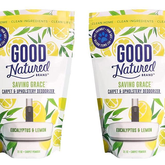 Good Natured Brand Saving Grace Carpet & Upholstery Deodorizer Powder, Eucalyptus & Lemon – 31oz - Simply Deodorizes Pet Odors, Carpets and Upholstery (2 Pack Eucalyptus)
