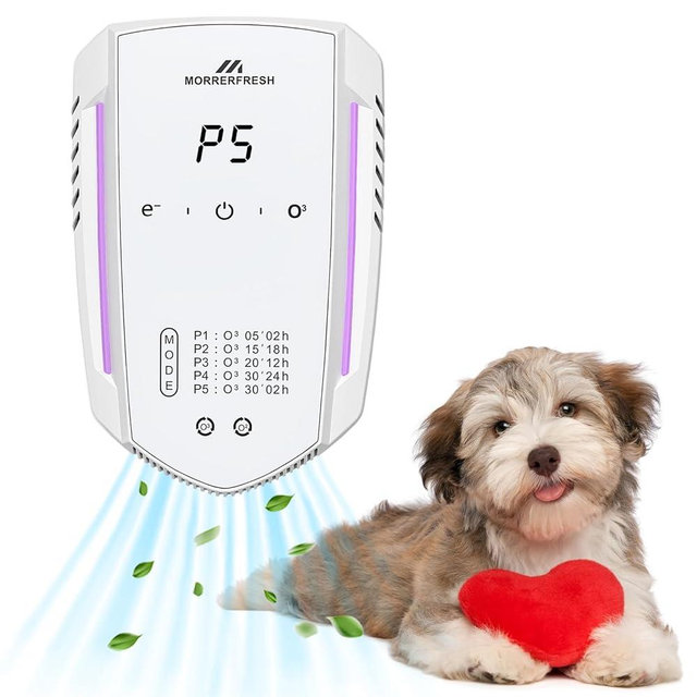 Morrerfresh Cat Litter Deodorizer 99% Pets Poof Odor Eliminator Air Purifier Ozone Odor Removal Air Freshener for Home & Pets Litter Box Room Wardrobe Shoe Cabinet Toilet White