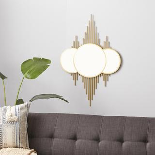 Golden Contemporary Triple Circle Fusion Wall Mirror