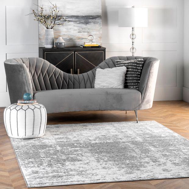 Gray Mist Shades Area Rug 12x18