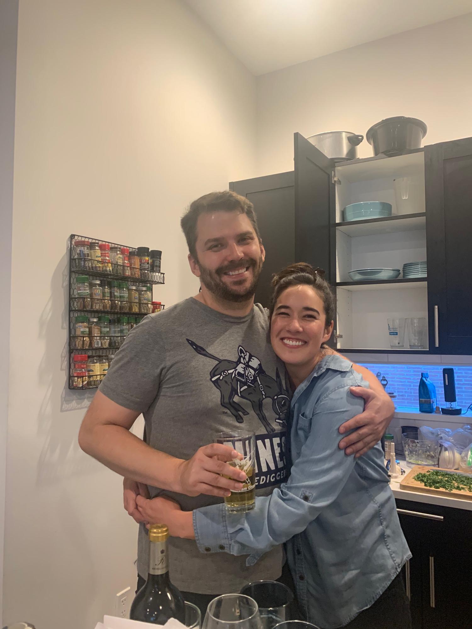 Our second photo together, our first just the two of us.