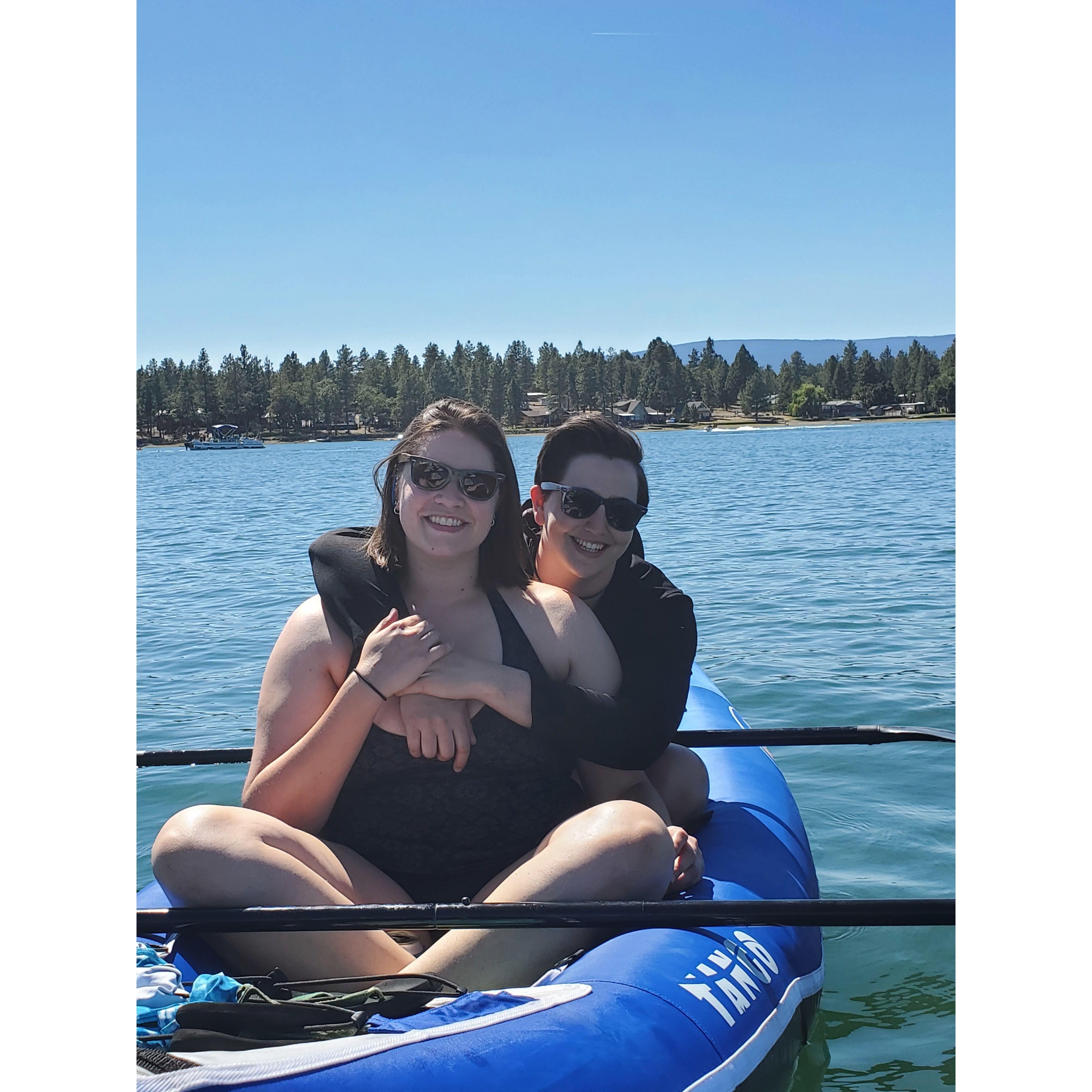 Kayaking on Mt. Hood. We upgraded to hard kayaks this year!