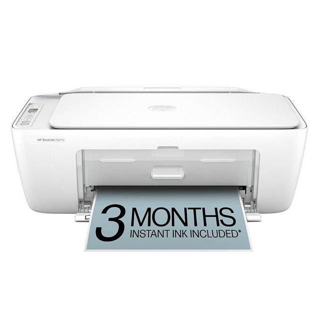 HP DeskJet 2827e Wireless All-in-One Color Inkjet Printer, Scanner, Copier, Best-for-Home, 3 Month Instant Ink Trial Included, AI-Enabled (6W7F5A) (Renewed)