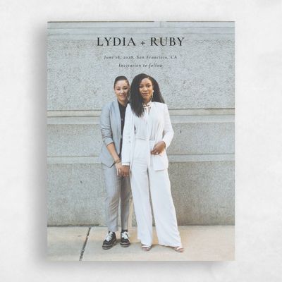 Charcoal, Grey Wedding Save the Date - Marlette Portrait