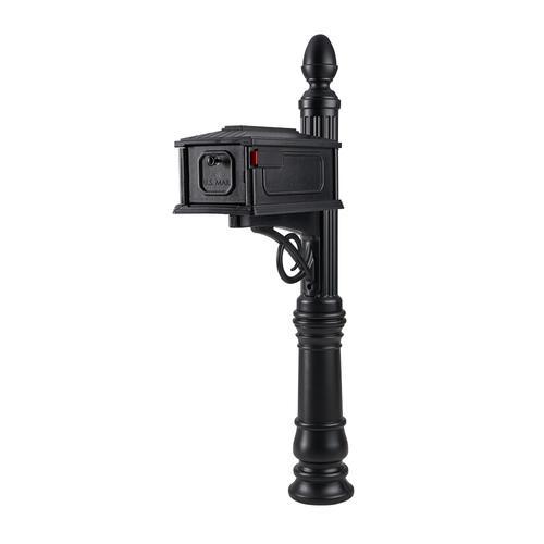 Gibraltar Mailboxes® Stratford Black Mailbox and Post Cover Kit