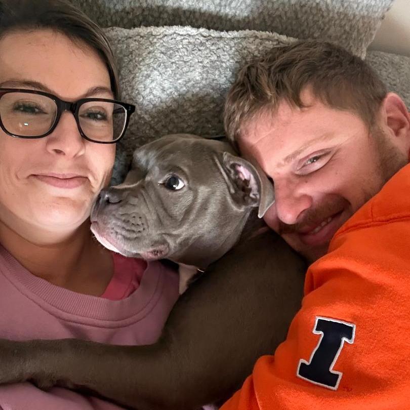 Enjoying time with our first dog together Layla