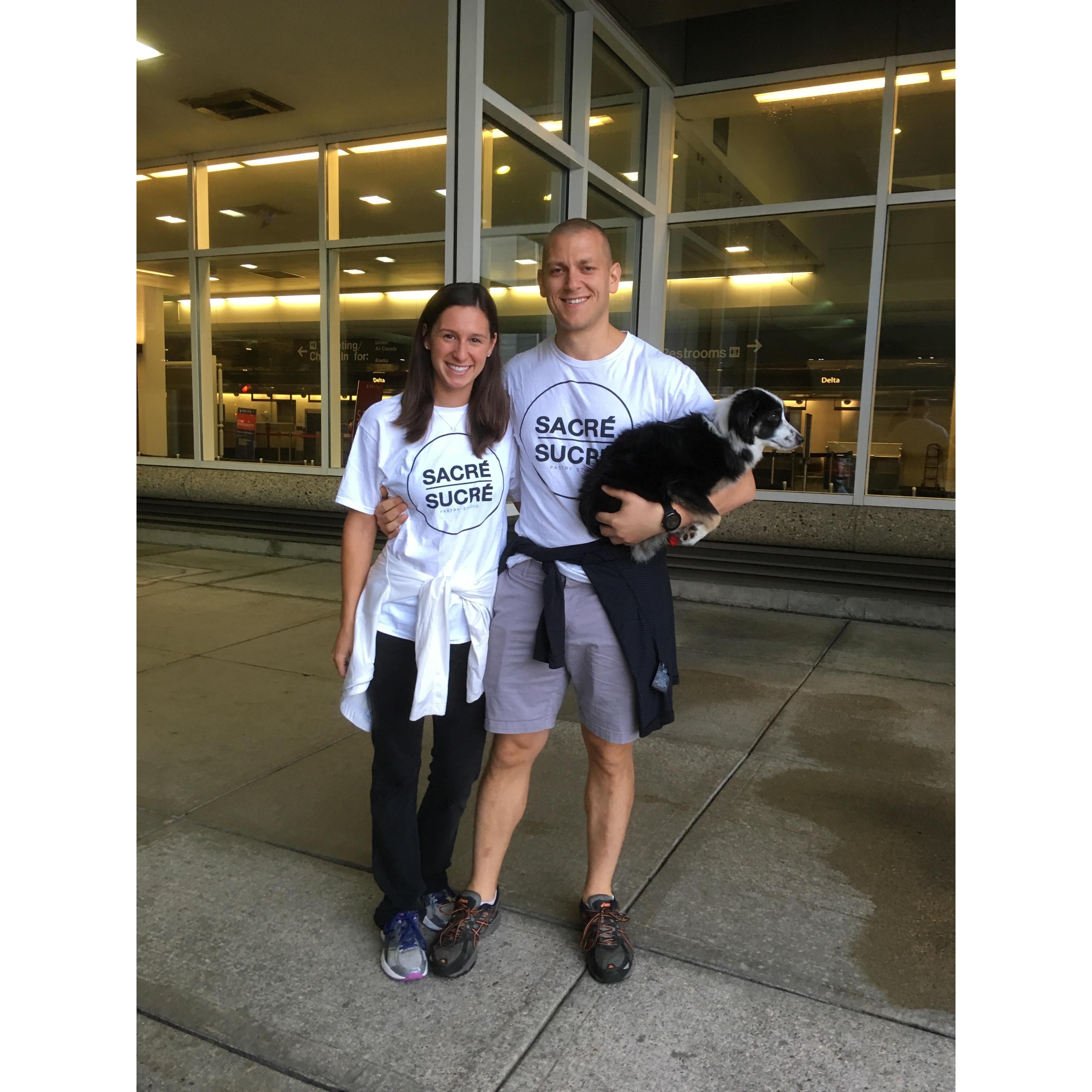 Our first matching travel outfit!