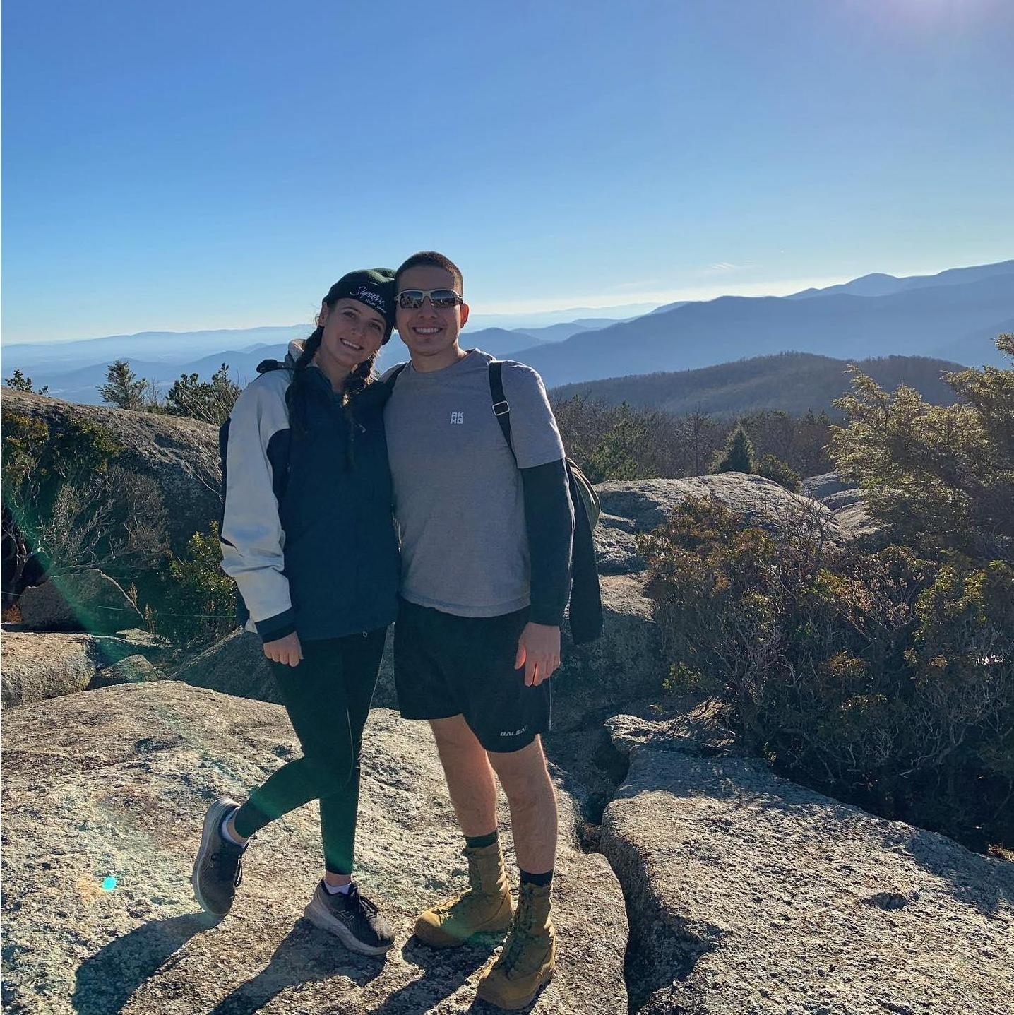 Hiking Old Rag in Virginia in celebration of getting old together. Dec 2022