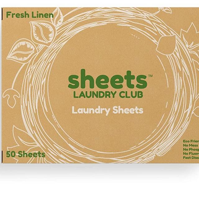 Laundry Detergent Sheets Plastic Free Fresh Linen Scent Larger Than A Strip Eco-Friendly Hypoallergenic Safe For Sensitive Skin Earth Friendly Easy To Use (50 Loads) Great On Workout Clothes