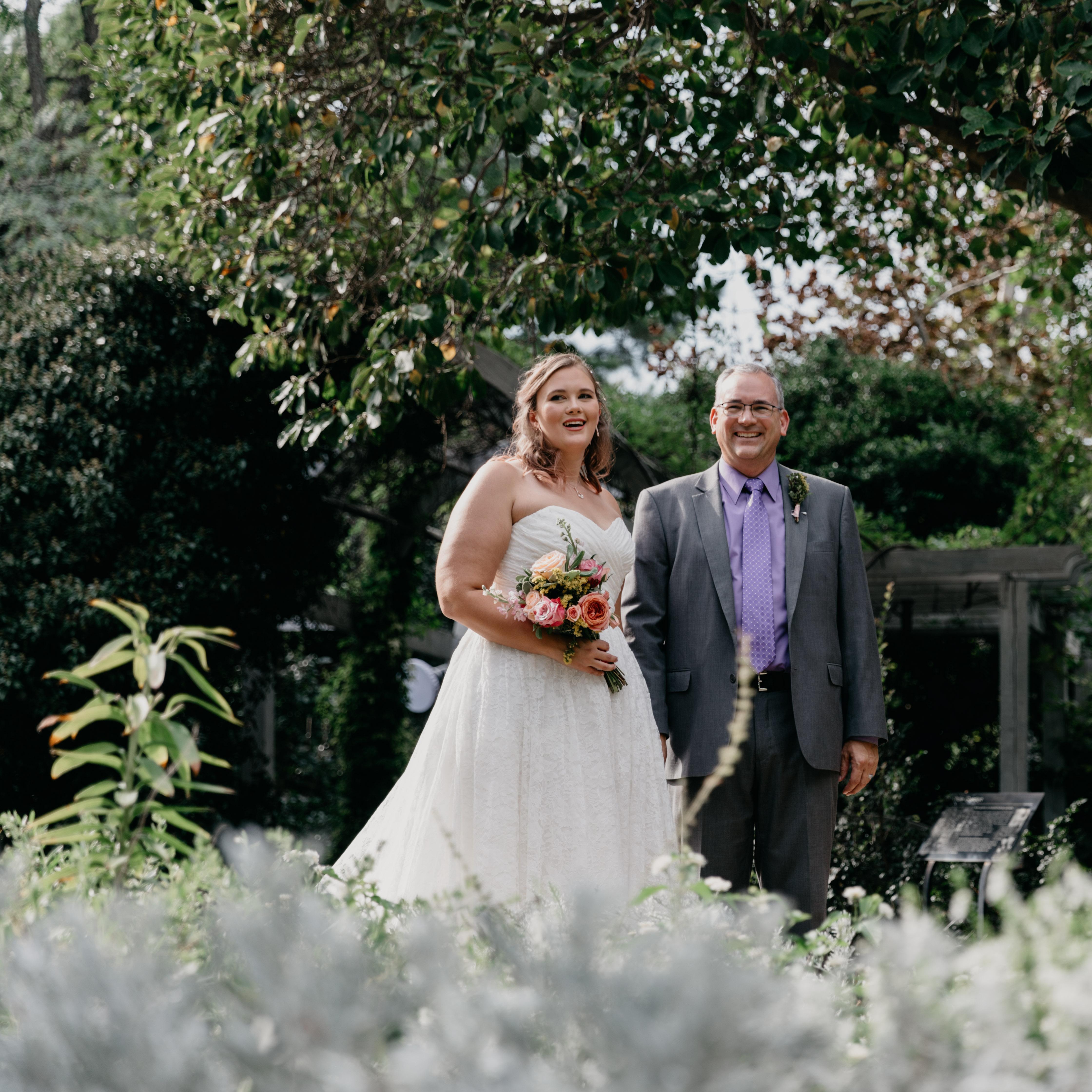 My father walking me down the aisle.