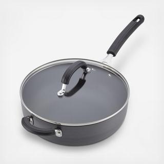 Hard Anodized Nonstick Covered Chef Pan with Helper Handle
