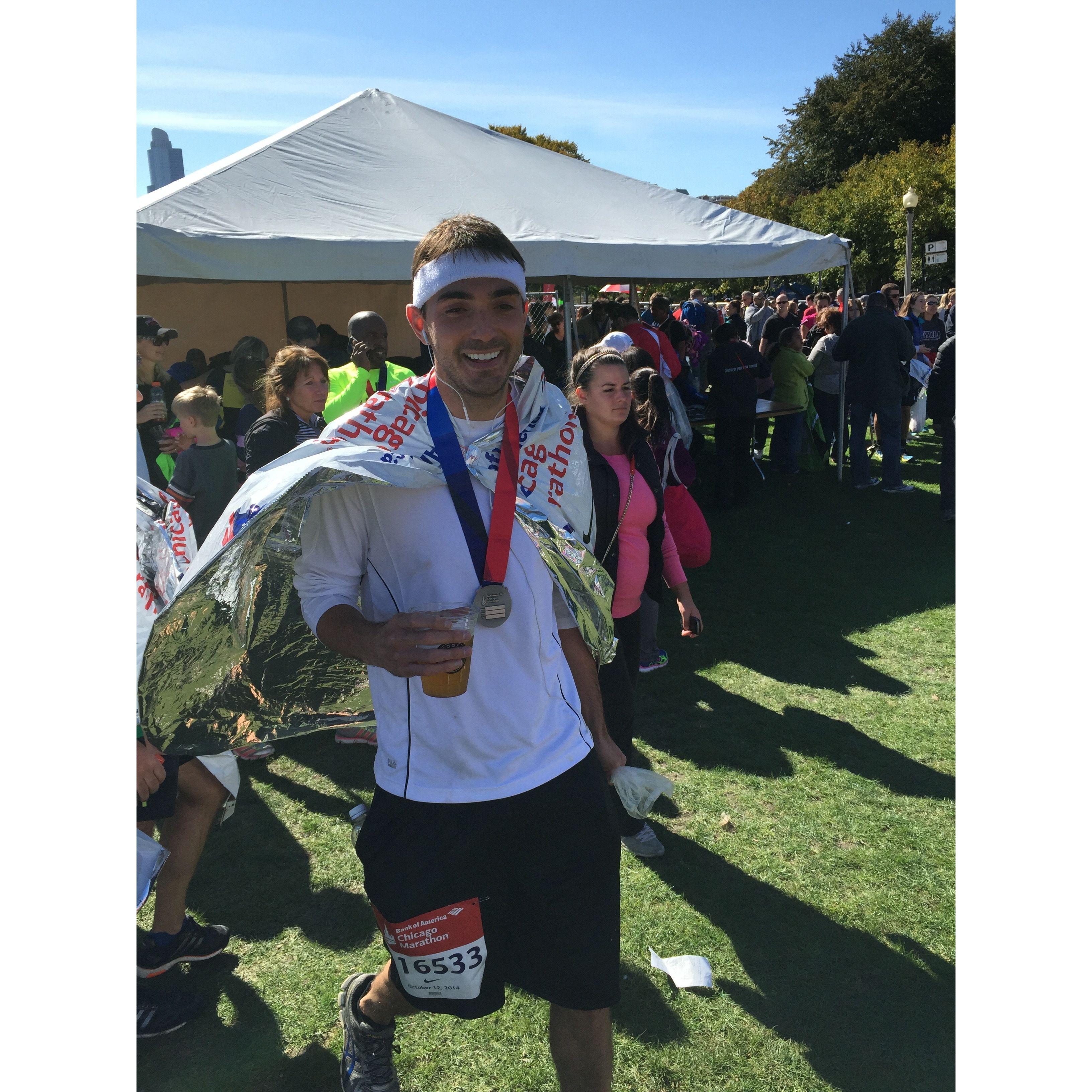 Brad finishing the marathon! - 10/2014