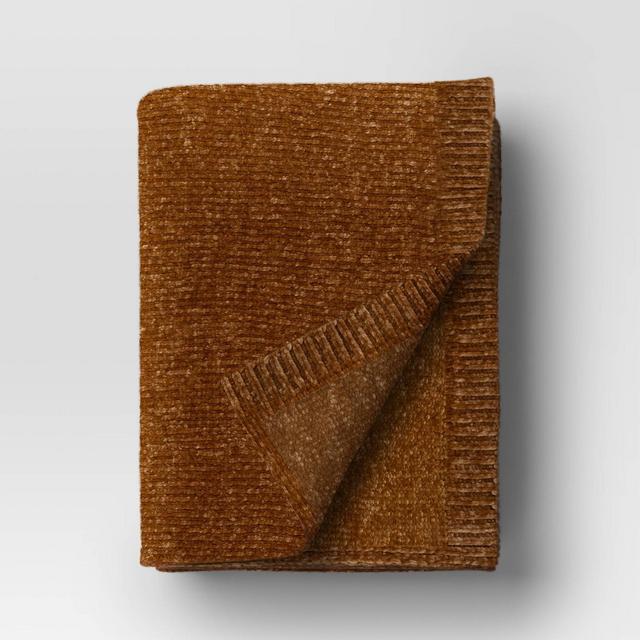 Shine Chenille Throw Blanket Brown - Project 62™