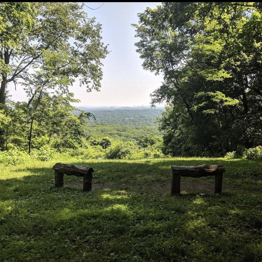 The spot where Michael proposed with the city in the distance (I promise you can see the city a lot better when you are there!)