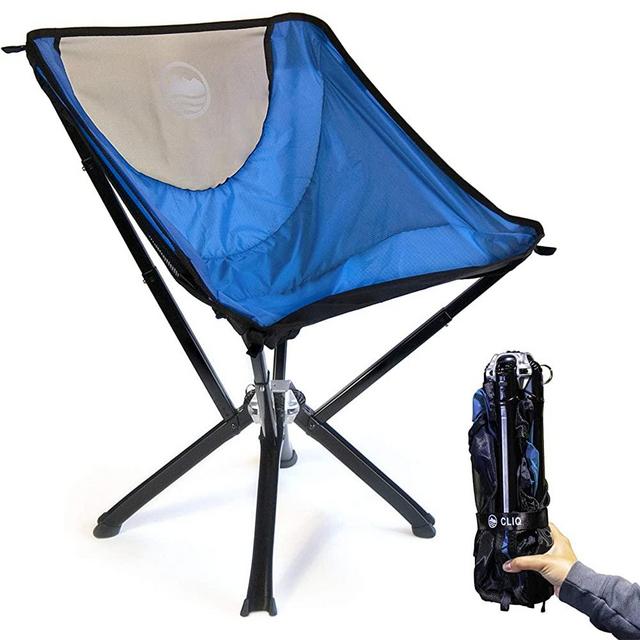 Cliq Camping Chair - Most Funded Portable Chair in Crowdfunding History. | Bottle Sized Compact Outdoor Chair | Sets up in 5 Seconds | Supports 300lbs | Aircraft Grade Aluminum