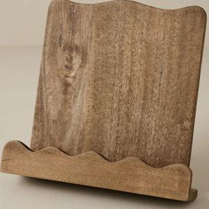 Antiqued Wood Scalloped Cookbook Holder